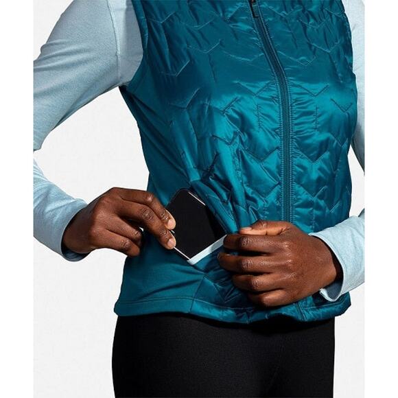 Women’s Brooks Shield Hybrid Vest Medium running blue lightweight thermolite - Picture 2 of 8